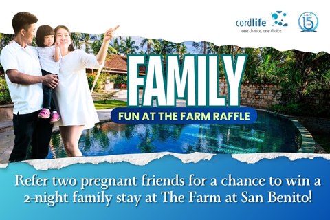 Refer two pregnant friends for a chance to win a 2-night family stay at The Farm at San Benito!